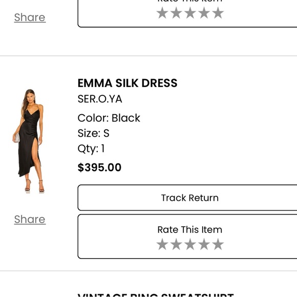 SER.O.YA Emma Silk Dress in Black - size Small - Picture 5 of 6